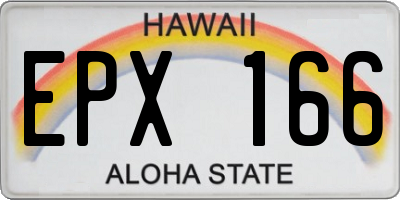 HI license plate EPX166
