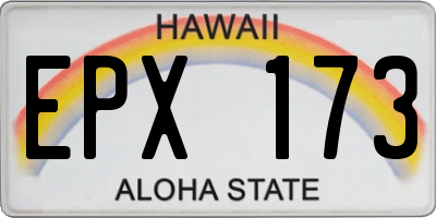 HI license plate EPX173
