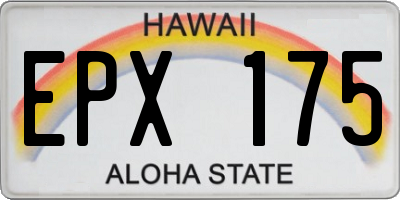 HI license plate EPX175