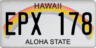 HI license plate EPX178