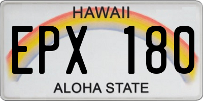 HI license plate EPX180