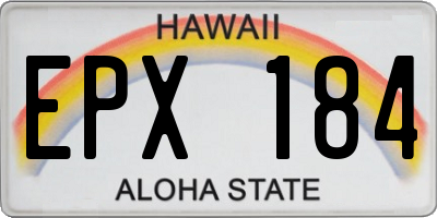 HI license plate EPX184