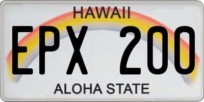 HI license plate EPX200