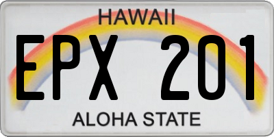 HI license plate EPX201