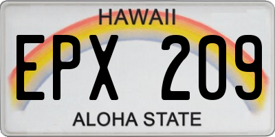 HI license plate EPX209