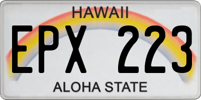 HI license plate EPX223