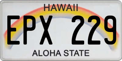 HI license plate EPX229