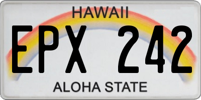 HI license plate EPX242