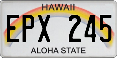 HI license plate EPX245