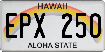 HI license plate EPX250