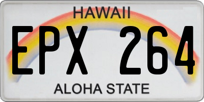 HI license plate EPX264