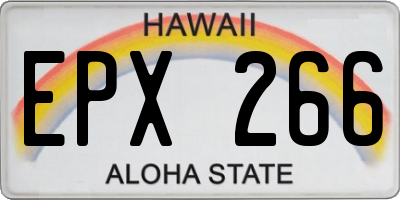 HI license plate EPX266