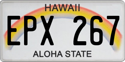 HI license plate EPX267