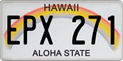 HI license plate EPX271