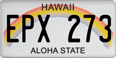 HI license plate EPX273