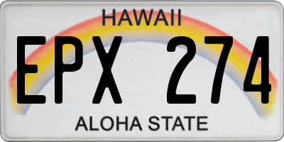 HI license plate EPX274
