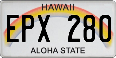 HI license plate EPX280