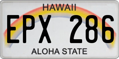 HI license plate EPX286