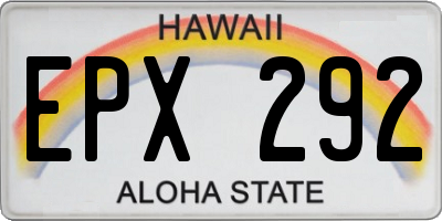 HI license plate EPX292