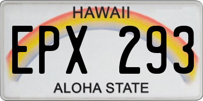 HI license plate EPX293