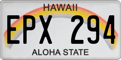 HI license plate EPX294