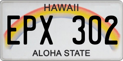 HI license plate EPX302