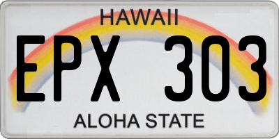 HI license plate EPX303