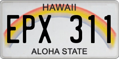HI license plate EPX311