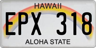 HI license plate EPX318