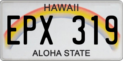 HI license plate EPX319