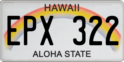 HI license plate EPX322