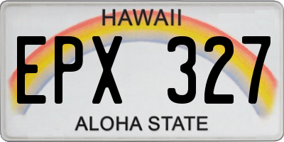 HI license plate EPX327