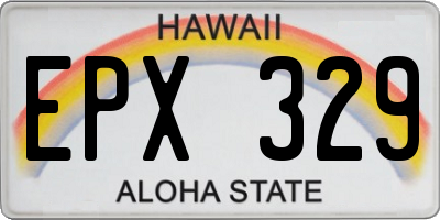 HI license plate EPX329
