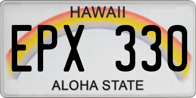 HI license plate EPX330