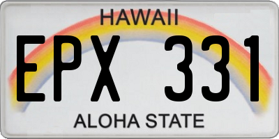 HI license plate EPX331