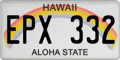 HI license plate EPX332