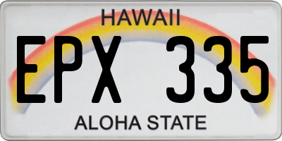 HI license plate EPX335