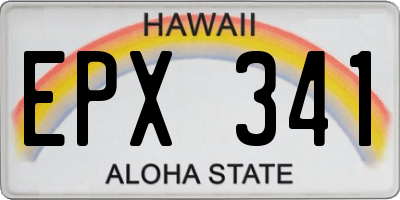 HI license plate EPX341