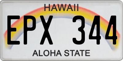 HI license plate EPX344