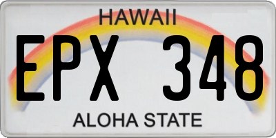 HI license plate EPX348