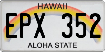 HI license plate EPX352