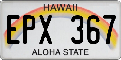 HI license plate EPX367