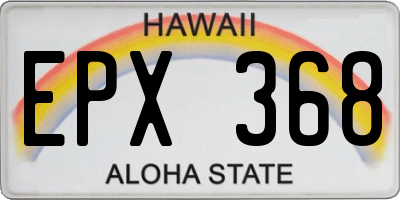 HI license plate EPX368