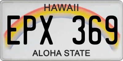 HI license plate EPX369