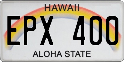 HI license plate EPX400