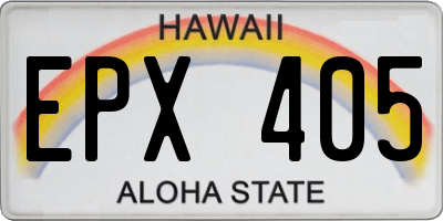 HI license plate EPX405