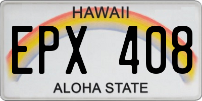 HI license plate EPX408