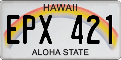 HI license plate EPX421