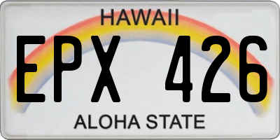 HI license plate EPX426