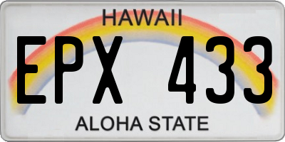 HI license plate EPX433